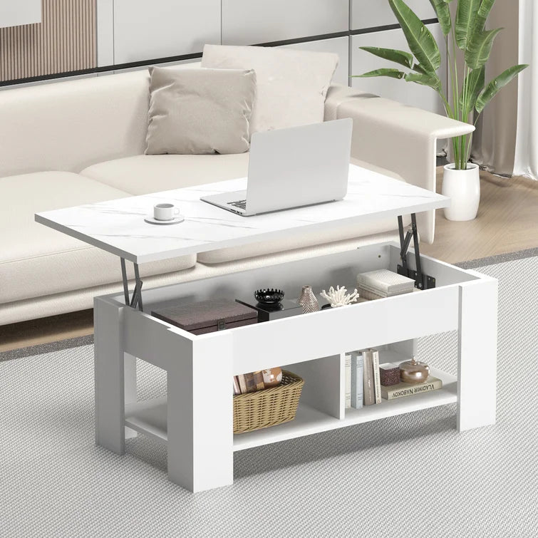 Black Lift Top Extendable Coffee Table With Storage