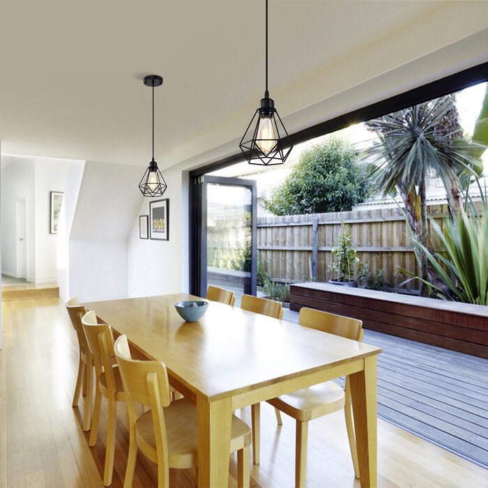 Black Pendant Light Metal Cage