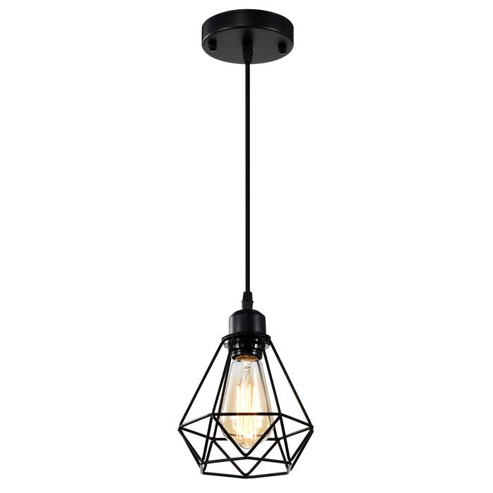 Black Pendant Light Metal Cage