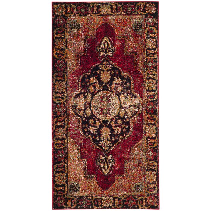 Fitzpatrick 2'5" x 7' Red/Golden/Black Rug #LX3074