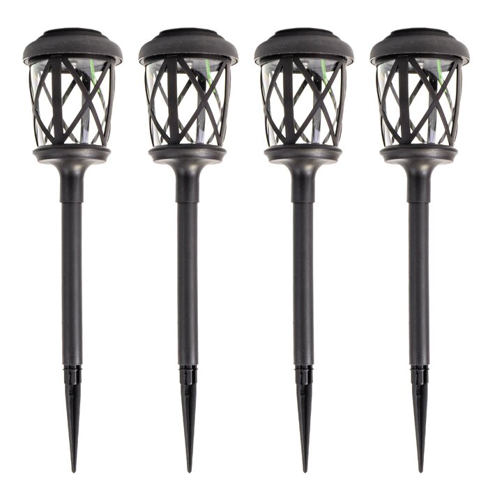 Black Solar Powered Integrated LED Pathway (Set of 4) LX4399