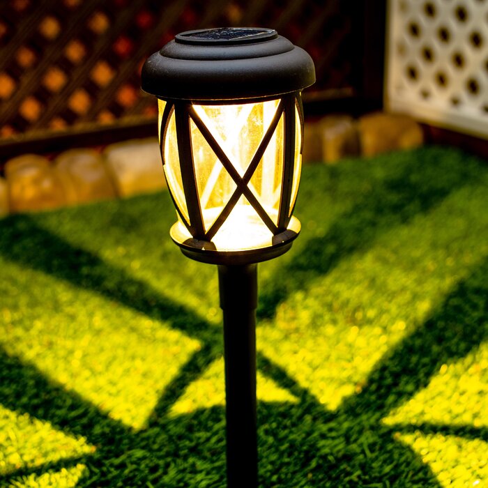 Black Solar Powered Integrated LED Pathway (Set of 4) LX4399