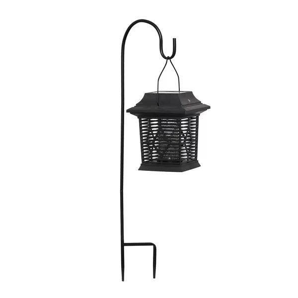 Black Solar Powered LED Outdoor Bug Zapper Lantern, set of 2