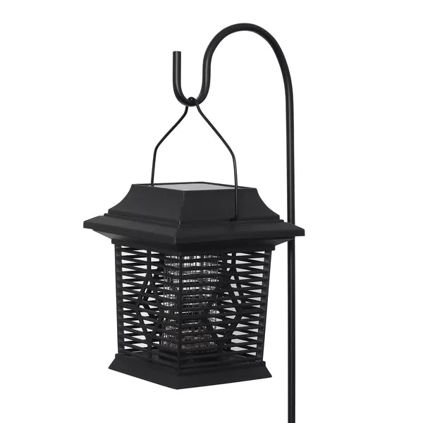 Black Solar Powered LED Outdoor Bug Zapper Lantern, set of 2