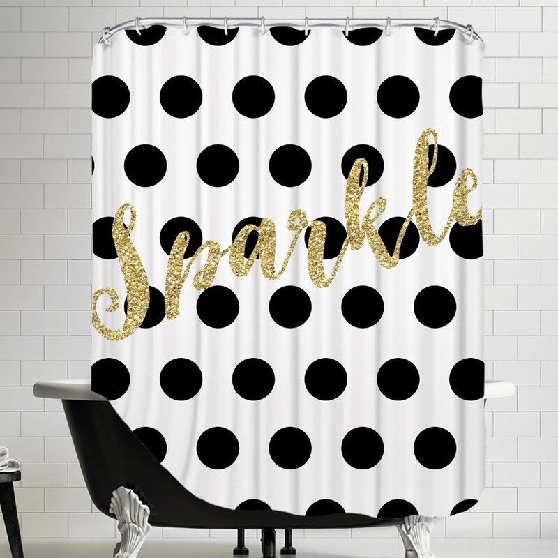 Black & White Single Shower Curtain K8221