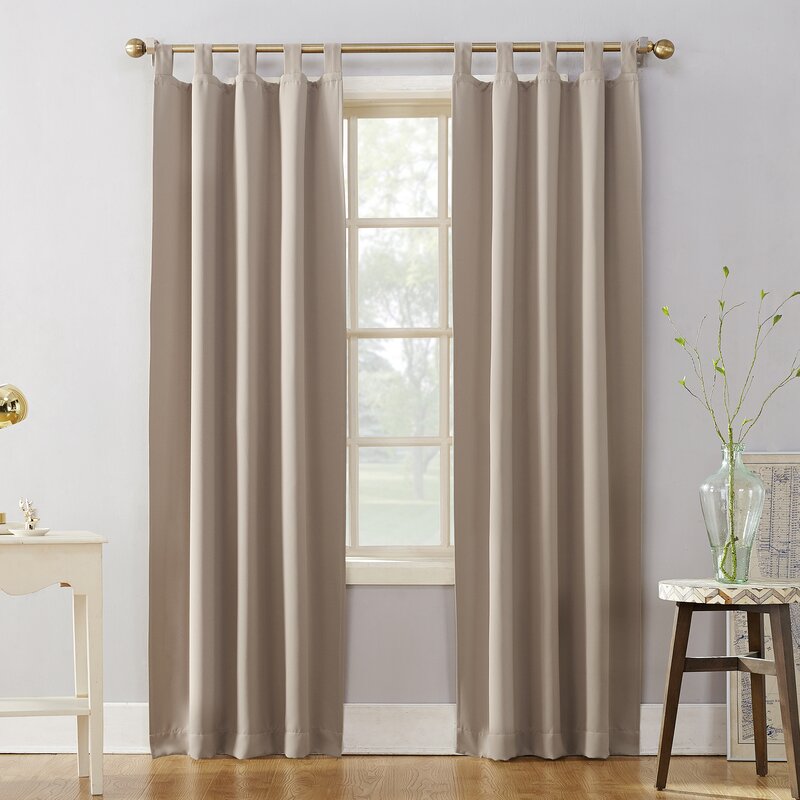 Blackout Thermal Tab Top Single Curtain Panel 40" X 84", SET OF 2