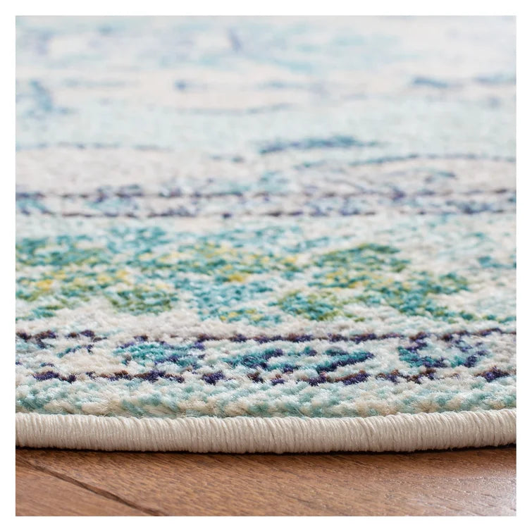 Blakesburg Oriental Area Rug in Light Blue/Ivory/Green, Rectangle 3' x 5'