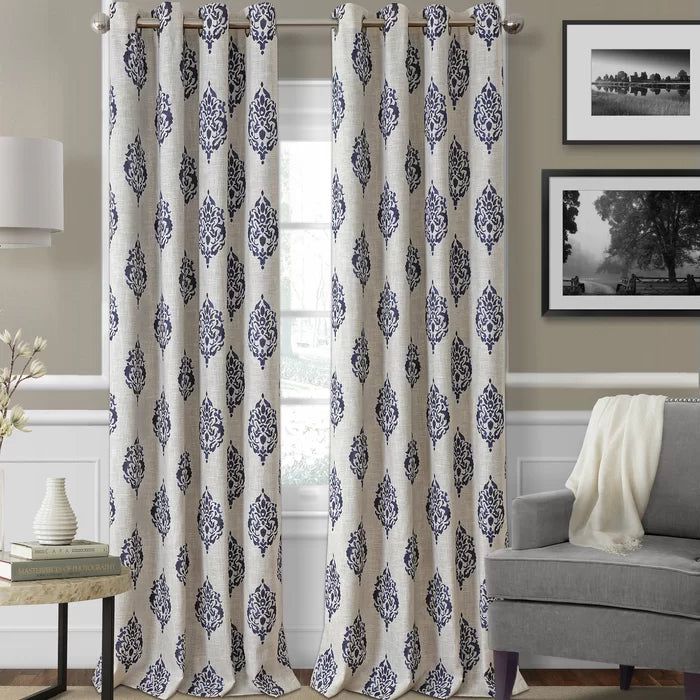 Blanford Ikat Room Darkening Thermal Single Curtain Panel, 52" W x 95" L