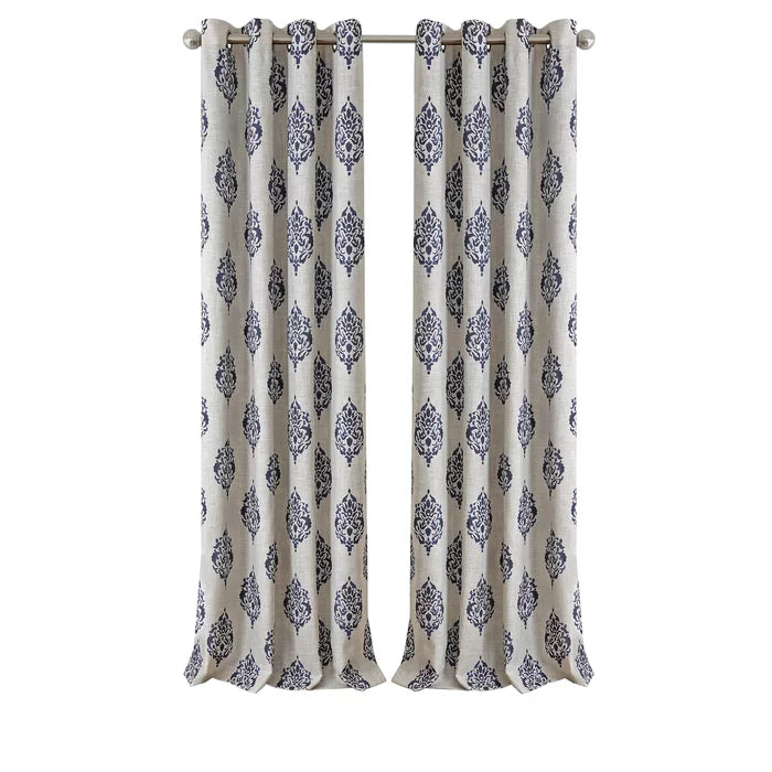 Blanford Ikat Room Darkening Thermal Single Curtain Panel, 52" W x 95" L