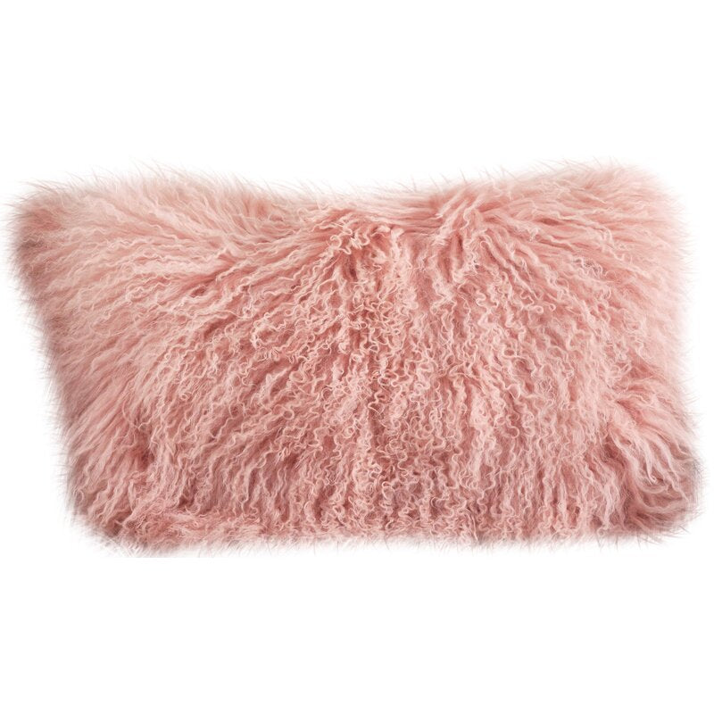 Blankenship Lamb Fur Rectangular 100% Wool Pillow Cover & Insert As182