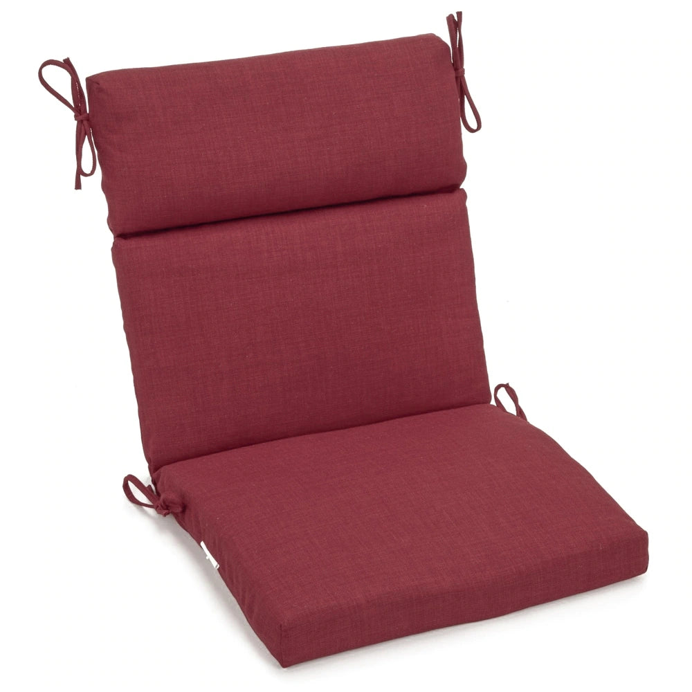 Blazing Needles 3-segment Indoor/Outdoor Patio Chair Cushion - Merlot, set of 2