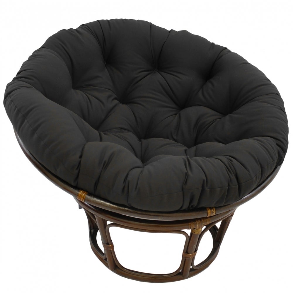 Blazing Needles 44-inch Solid Twill Papasan Cushion - Black EE527