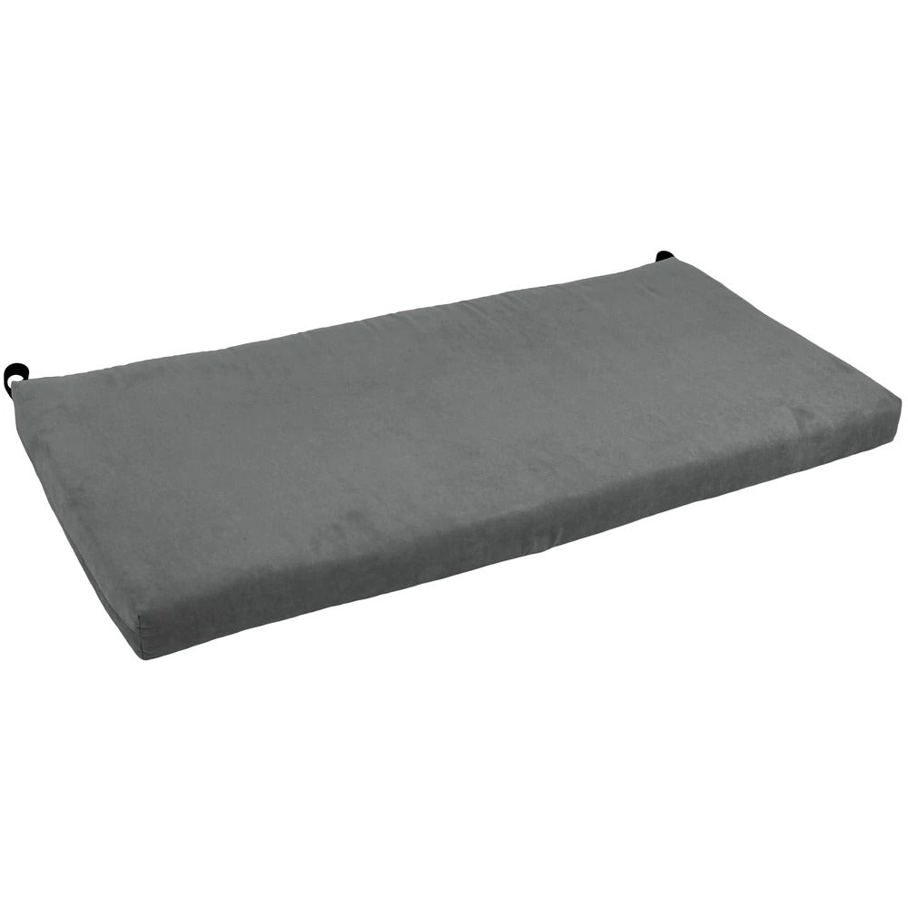 Blazing Needles 48-inch Indoor Microsuede Bench Cushion - Grey