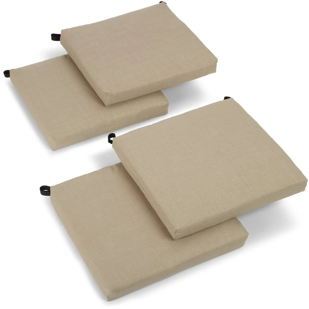 Blazing Needles Indoor/Outdoor Chair Cushions (Set of 4) - 20"x19" - Sandstone