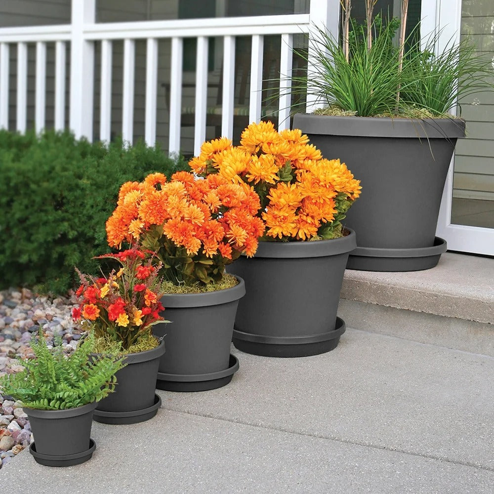 Bloem Terra Pot Planter 20" Charcoal Gray - 20 pt1069