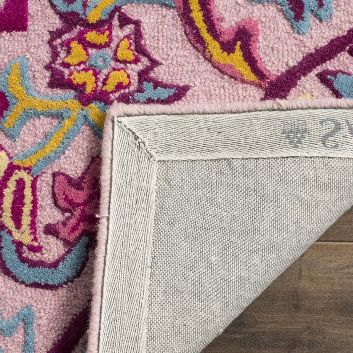 Blokzijl Oriental Handmade Tufted Wool Area Rug in Pink, Rectangle 2' x 3'