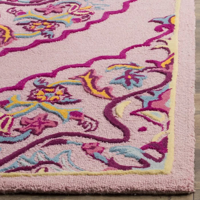 Blokzijl Oriental Handmade Tufted Wool Area Rug in Pink, Rectangle 2' x 3'