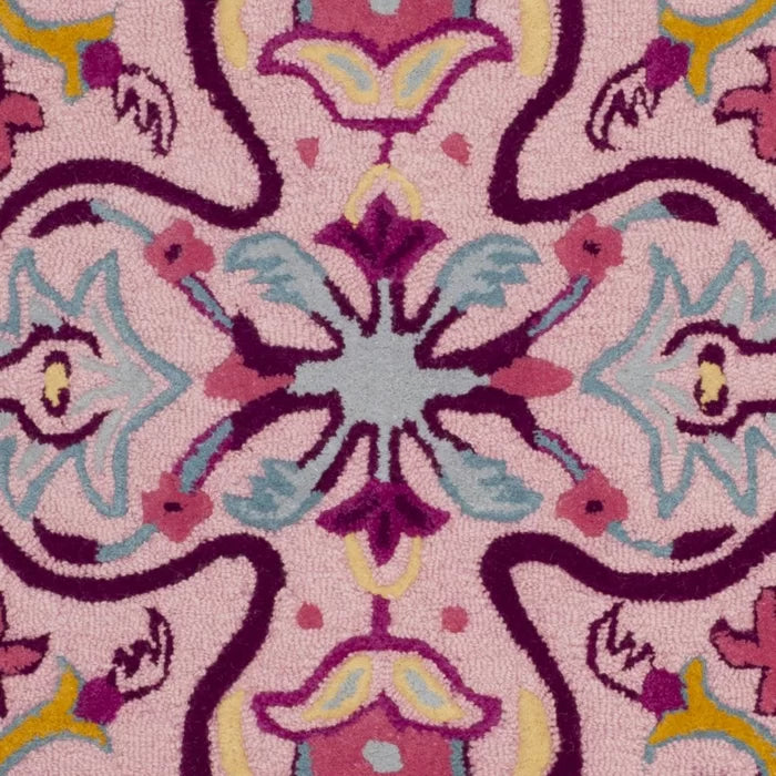Blokzijl Oriental Handmade Tufted Wool Area Rug in Pink, Rectangle 2' x 3'