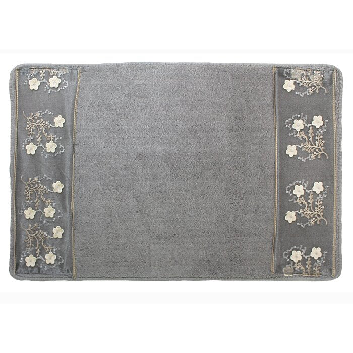 Bloomfield grey Rectangle Non-Slip Bath Rug