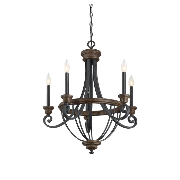 Bloomsburg 5 - Light Candle Style Empire Chandelier