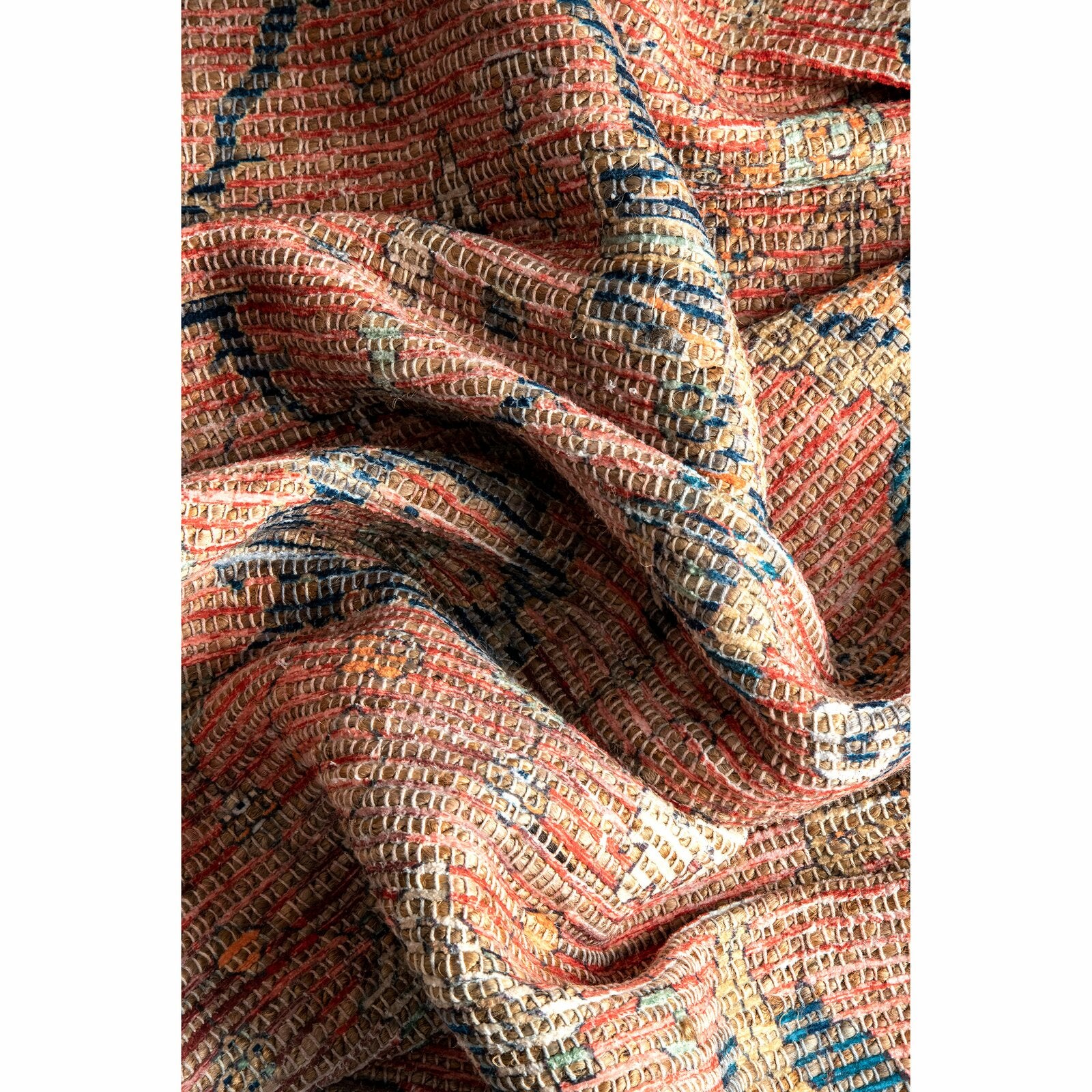 Abou Flatweave Coral/Blue Area Rug s rug113