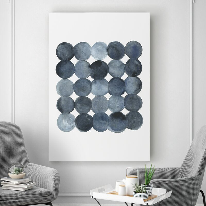 12" H x 8" W x 1.5" D Blue Gray Density I - Painting on Canvas HAB169