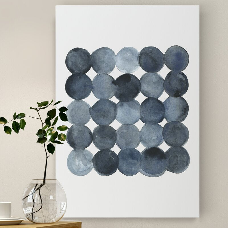 12" H x 8" W x 1.5" D Blue Gray Density I - Painting on Canvas HAB169