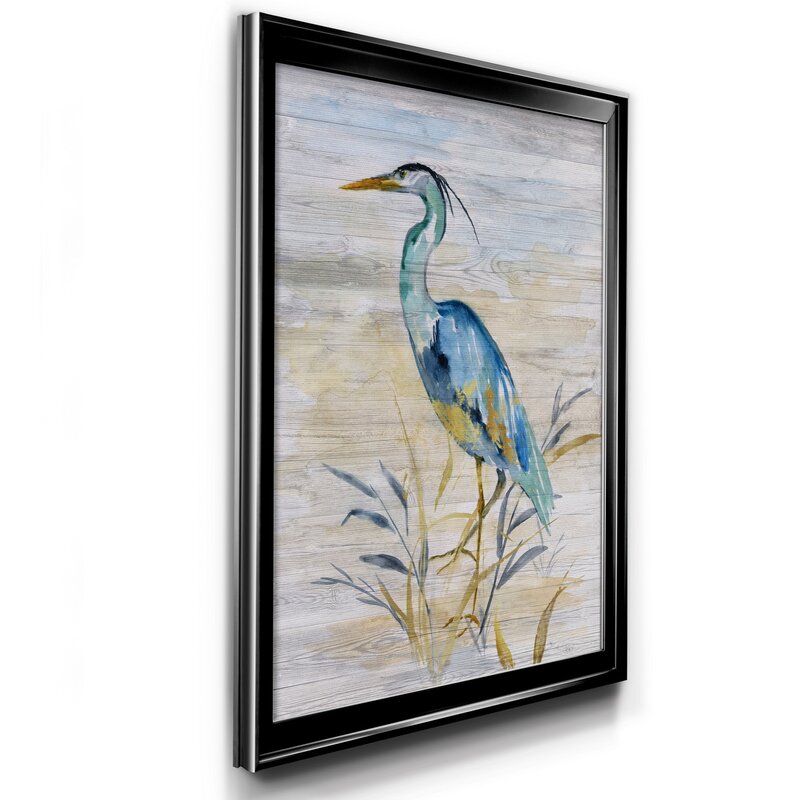 Blue Heron II by J Paul - Picture Frame Painting on Canvas 18.5" H x 24.5" W x 1.5" D