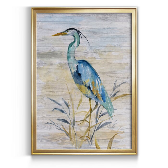 18.5" H x 24.5" W x 1.5" D Blue Heron II by J Paul Picture Frame Painting on Canvas