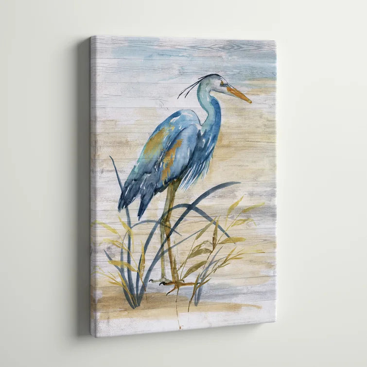 Blue Heron I - Wrapped Canvas, 27" H x 18" W x 1" D