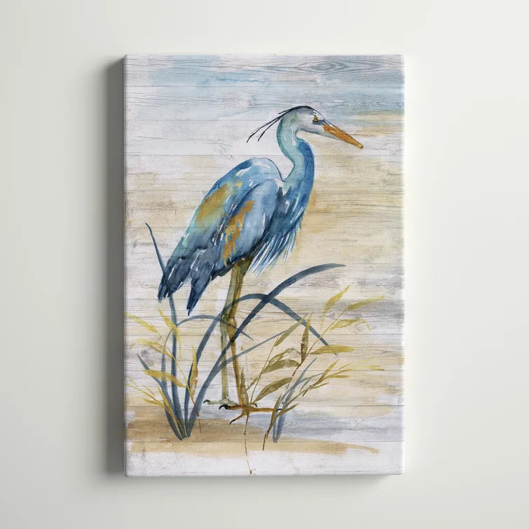 Blue Heron I - Wrapped Canvas, 27" H x 18" W x 1" D