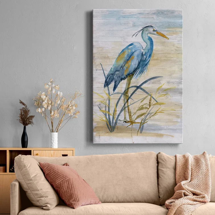 Blue Heron I - Wrapped Canvas, 27" H x 18" W x 1" D