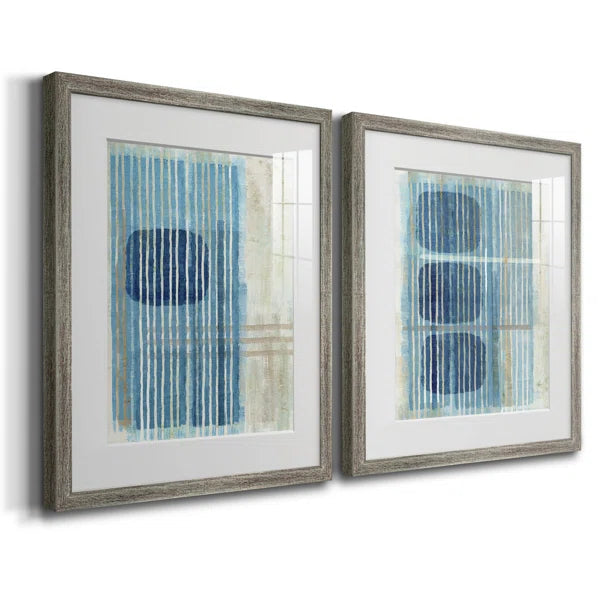 Blue Horizon I - 2 Piece Picture Frame Print Set on Canvas (Set of 2)