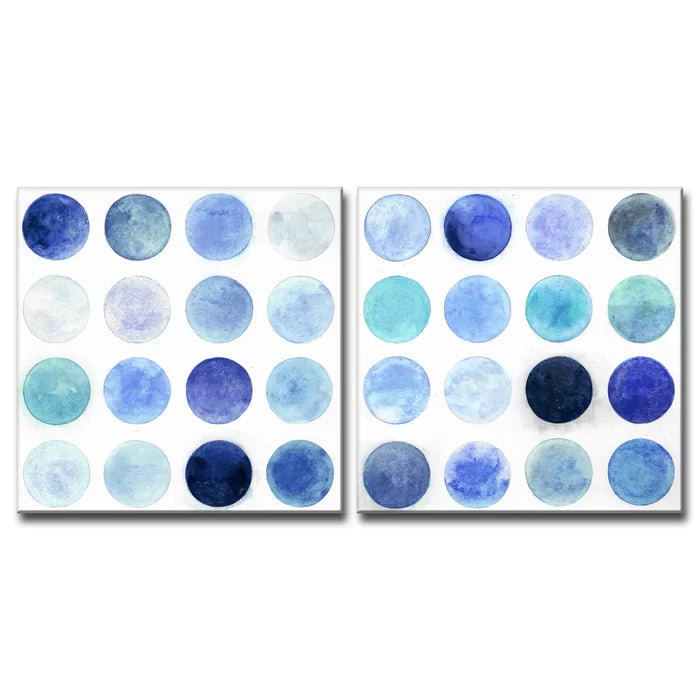 Blue Moons I/II by Norman Wyatt Jr. - 2 Piece Wrapped Canvas, 12" H x 24" W x 1.5" D