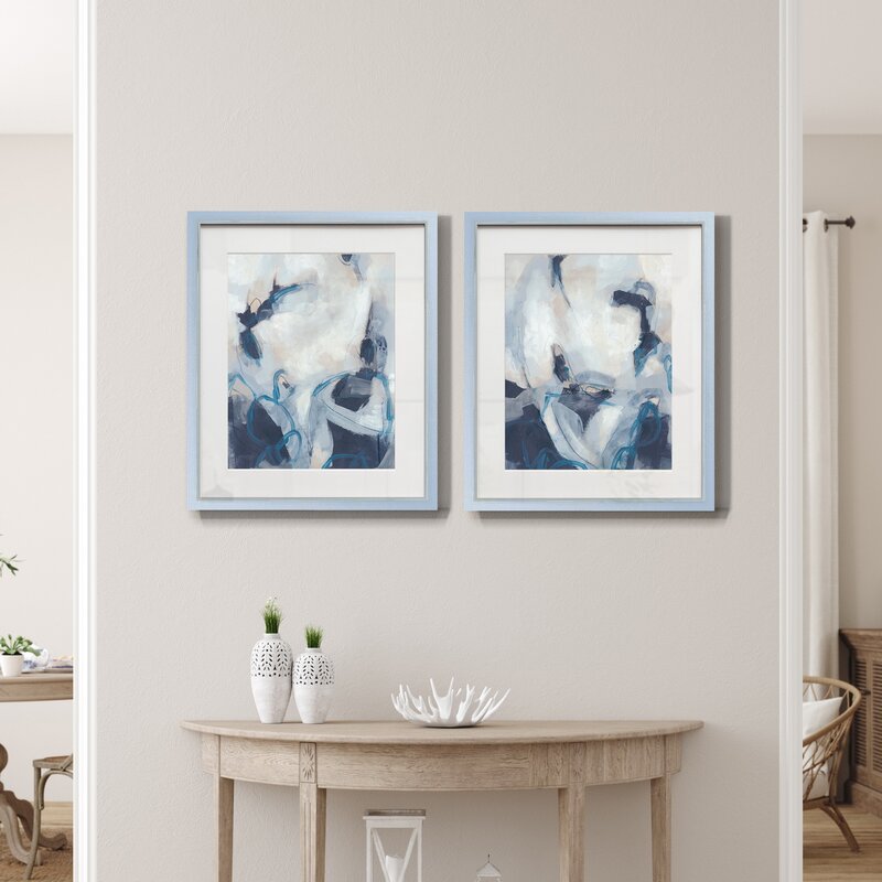 Blue Process I - 2 Piece Picture Frame Graphic Art Set