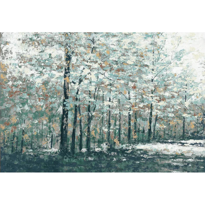 24" H x 36" W x 1.25" D Blue Treeline - Wrapped Canvas Painting