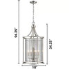 Bobby 4 - Light Lantern Drum Chandelier, 34.25'' H x 18'' W x 18'' D