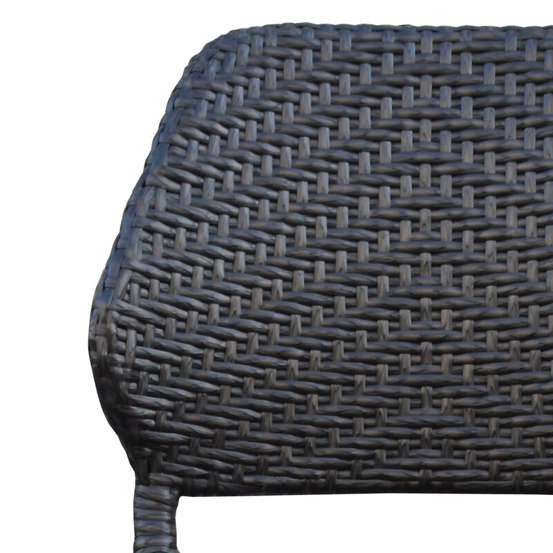 Bober Outdoor Wicker Patio Bar Chair (Set Of 2), Black CA502