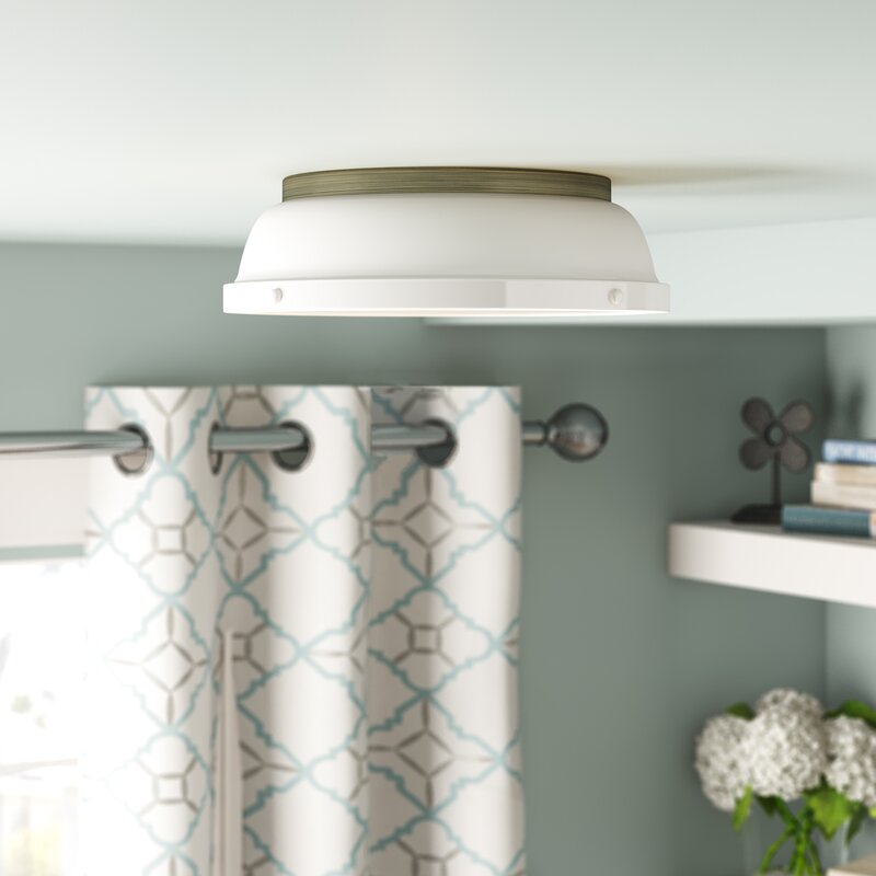 Bodalla 2-Light 14" Flush Mount, Aged Brass/White (#K2736)