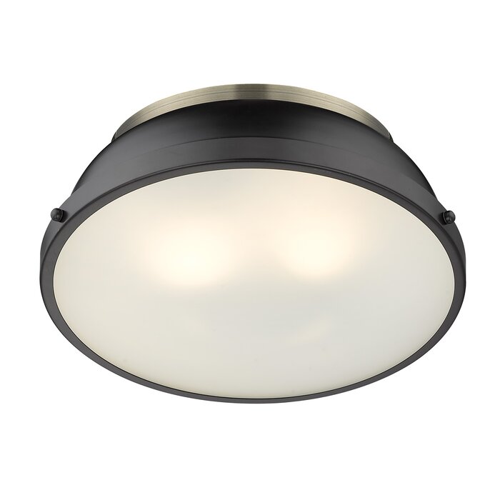 Bodalla 2-Light 14" Flush Mount, Matte Black/Matte Black (#K6655)
