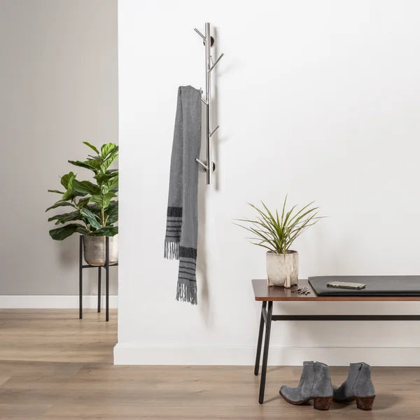 Bodden 6.5'' Wide 5 - Hook Wall Mounted Coat Rack in Chrome Silver
