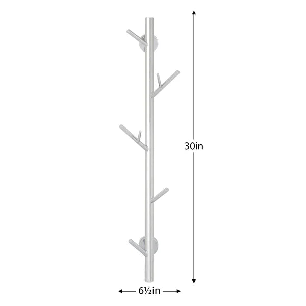 Bodden 6.5'' Wide 5 - Hook Wall Mounted Coat Rack in Chrome Silver