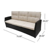 Boddie 75'' Wide Outdoor Wicker Patio Sofa with Cushions