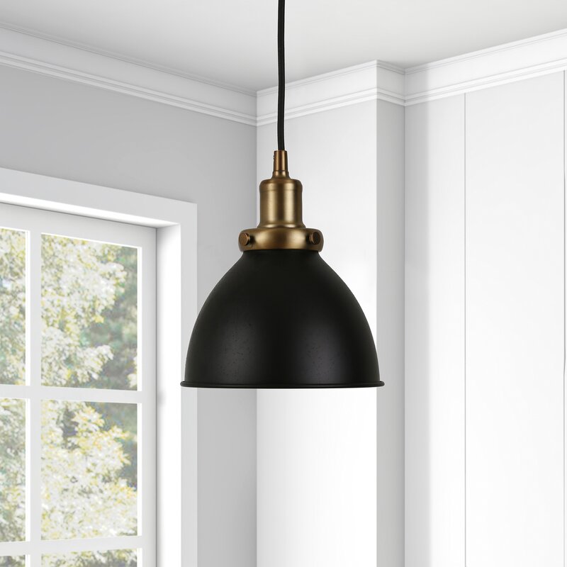 Blackened Bronze/Warm Brass Bodie 1 - Light Single Bell Pendant 7283