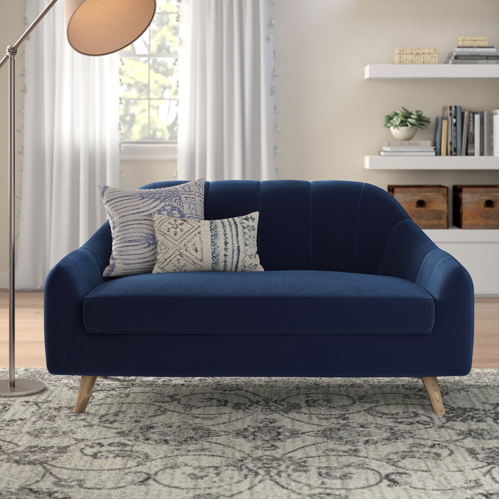 Boevange-sur-Attert 57.5" Wide Velvet Flared Arm Loveseat