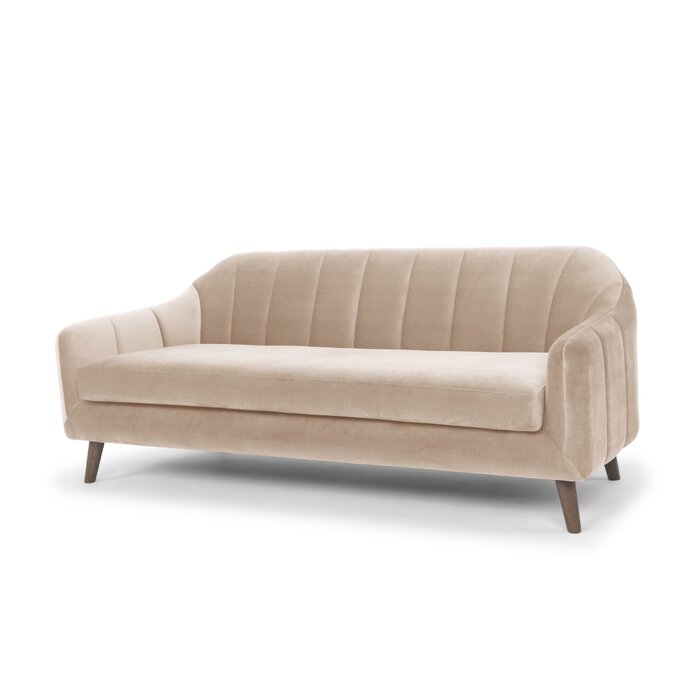 Boevange-sur-Attert 81" Wide Velvet Recessed Arm Sofa K7573