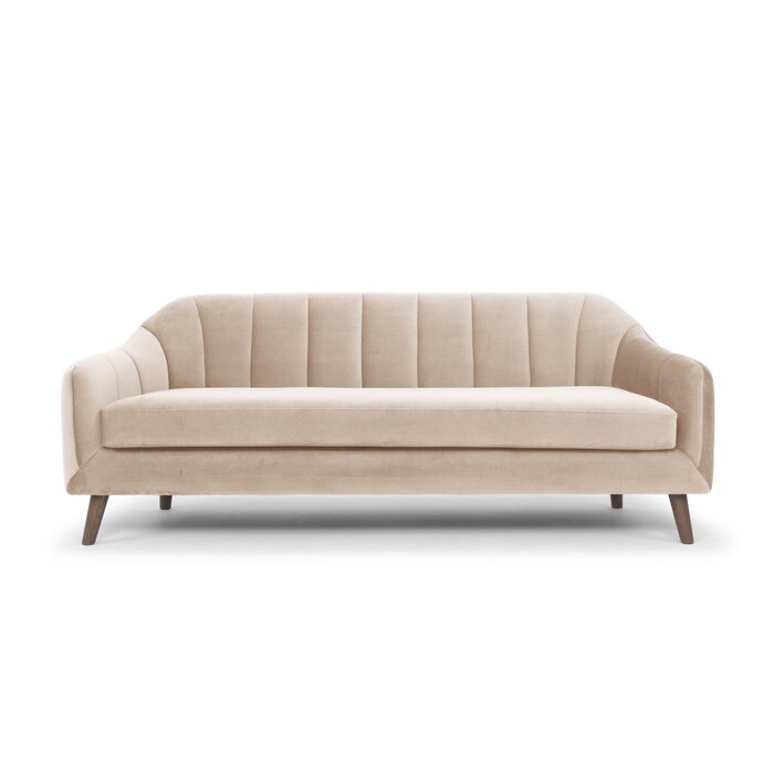 Boevange-sur-Attert 81" Wide Velvet Recessed Arm Sofa K7573