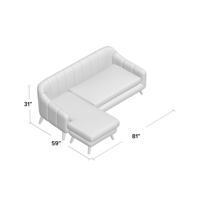 Boevange-sur-Attert 81" Wide Velvet Reversible Sofa & Chaise CA452