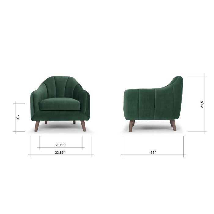 Boevange-sur-Attert Armchair, Stax Forest Green Polyester Blend  (#K6484)