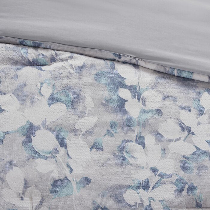 Boghos Blue Microfiber 8 Piece Comforter Set